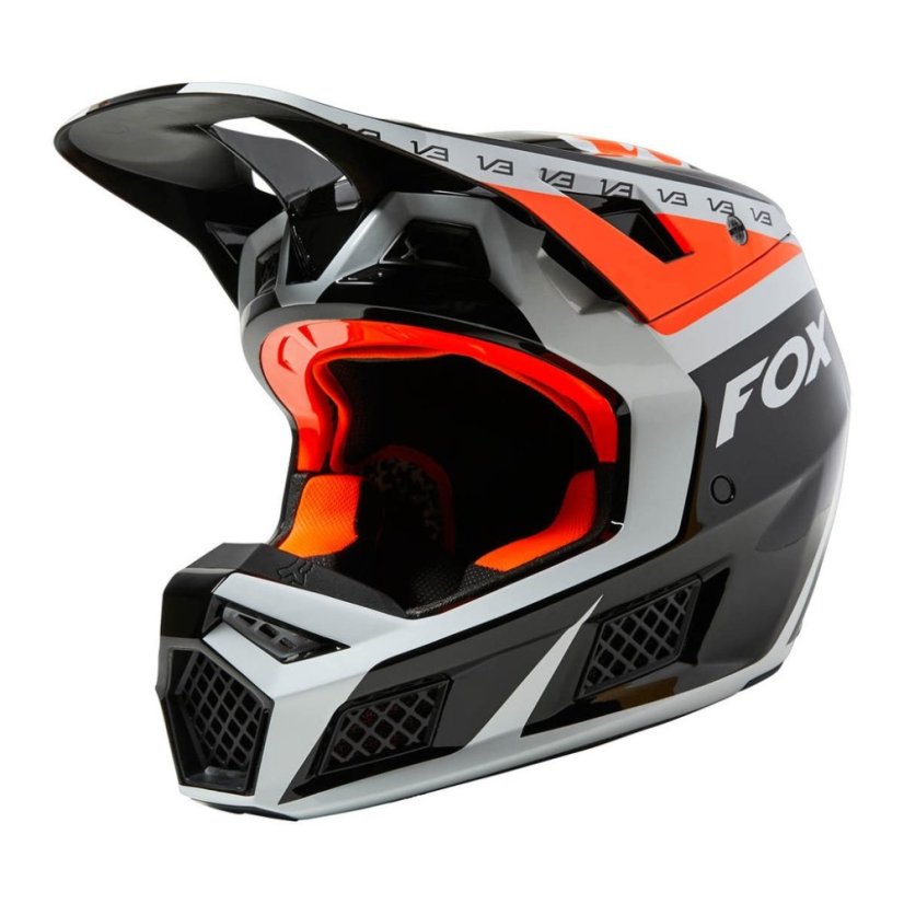 Mx Helma Fox V3 RS Dvide Black / White / Orange Mips - Velikost: M