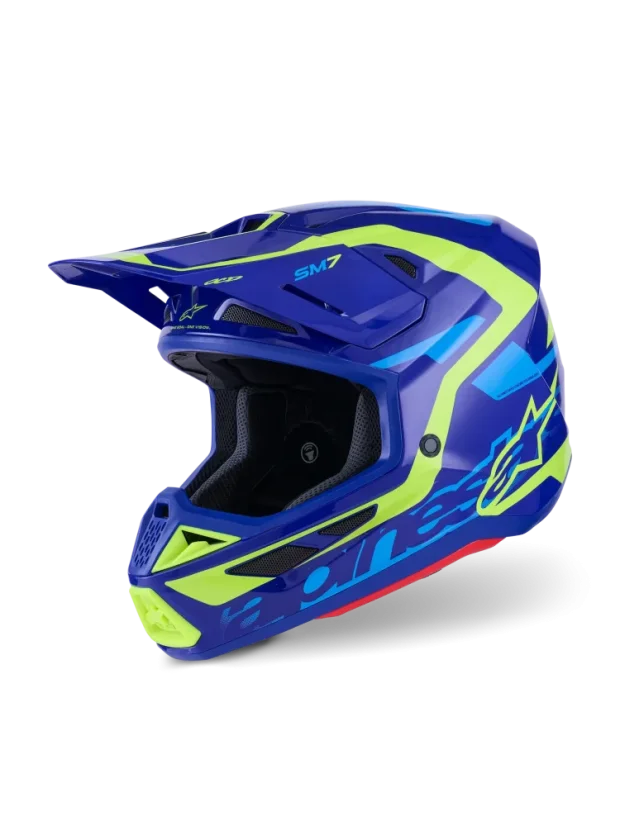 Alpinestars přilba Deed S-M7 Modrá/Žlutá fluo