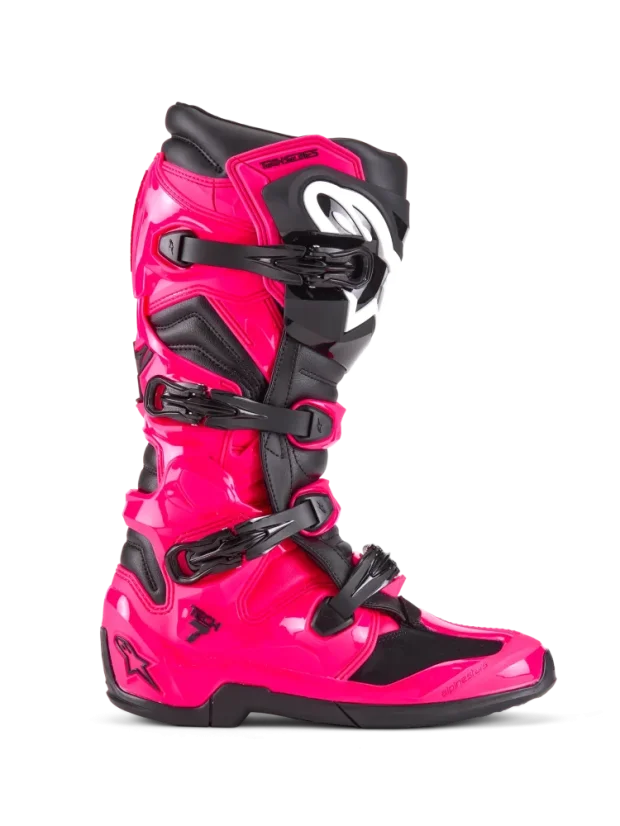 Motokrosové boty ALPINESTARS TECH Růžová fluo - Velikost obuvi: 42