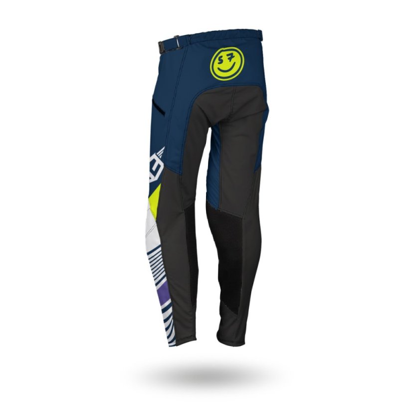 Endurové Nohavice X-Comfort S3 Parts Modrá-Fialová-Biela-Žltá - Velikost Kalhot: 34