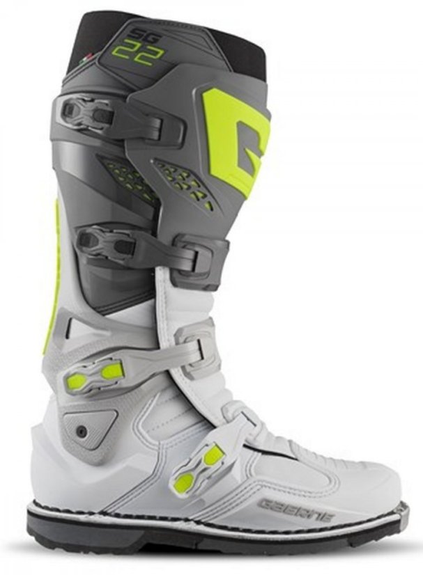 Motokrosové Boty Gaerne SG-22 Šedá-bíla-fluo - Velikost obuvi: 47