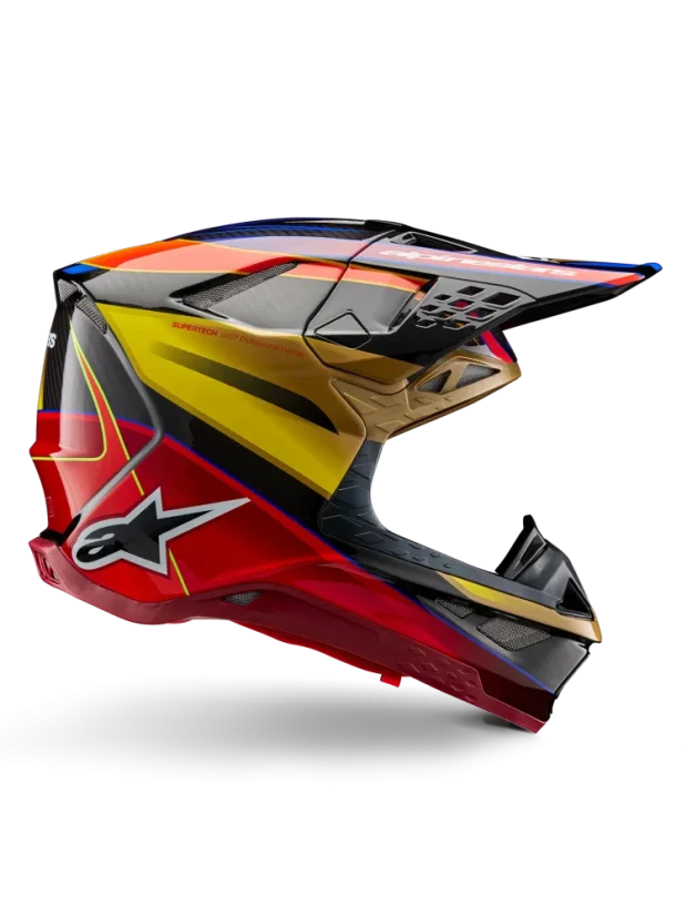 Alpinestars přilba ERA S-M10 Zlatá/Žlutá/Rio červená - Velikost: L