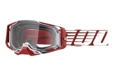 Motokrosové okuliare 100% ARMEGA ČERVENÁ/BIELA