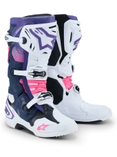 Buty enduro ALPINESTARS  TECH 10 biały / fioletowy / granatowy / różowy fluo