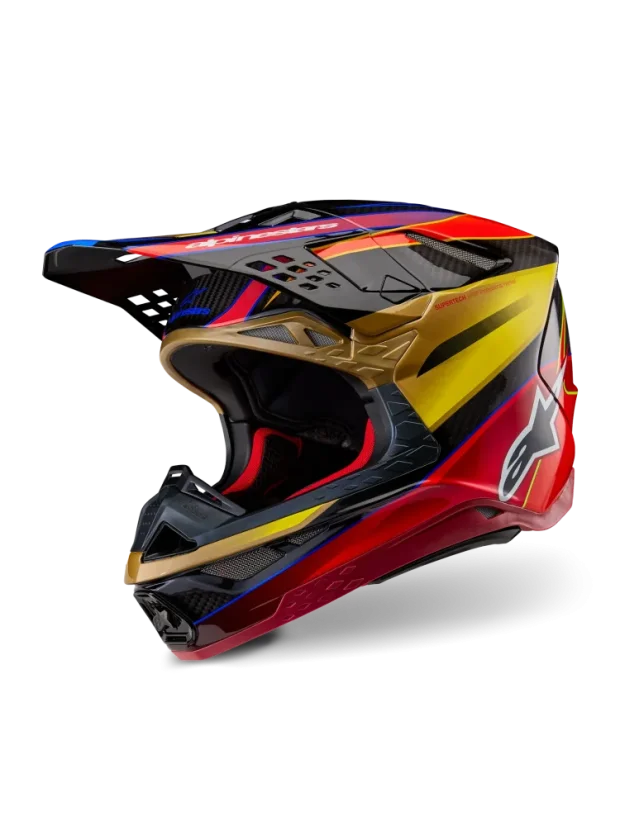 Alpinestars přilba ERA S-M10 Zlatá/Žlutá/Rio červená - Velikost: XS