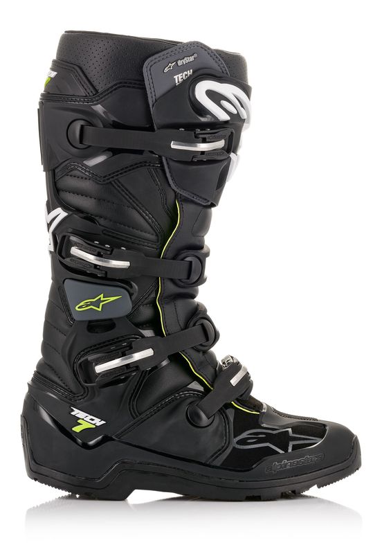 Motokrosové topánky ALPINESTARS TECH 7 Enduro Drystar 2025 (Čierna/Šedá/Žltá Fluo) - Veľkosť obuvi: 47