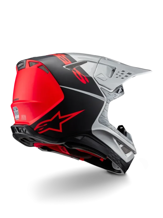 Alpinestars přilba Supertech S-M10 Stříbrná/Černá/Oranžová fluo