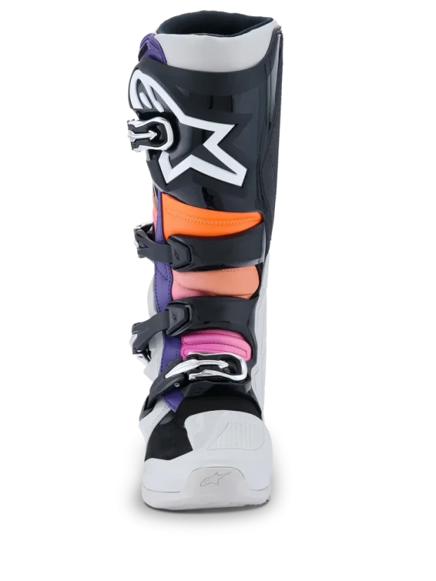 Motokrosové boty ALPINESTARS TECH 7 Černá/Světle šedá/Oranžová fluo/Magenta - Velikost obuvi: 40,5