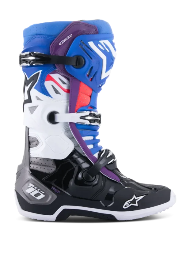 Buty enduro ALPINESTARS  TECH 10 SUPERVENTED Biały/Czarny/niebeski - Rozmiar buta: 44,5