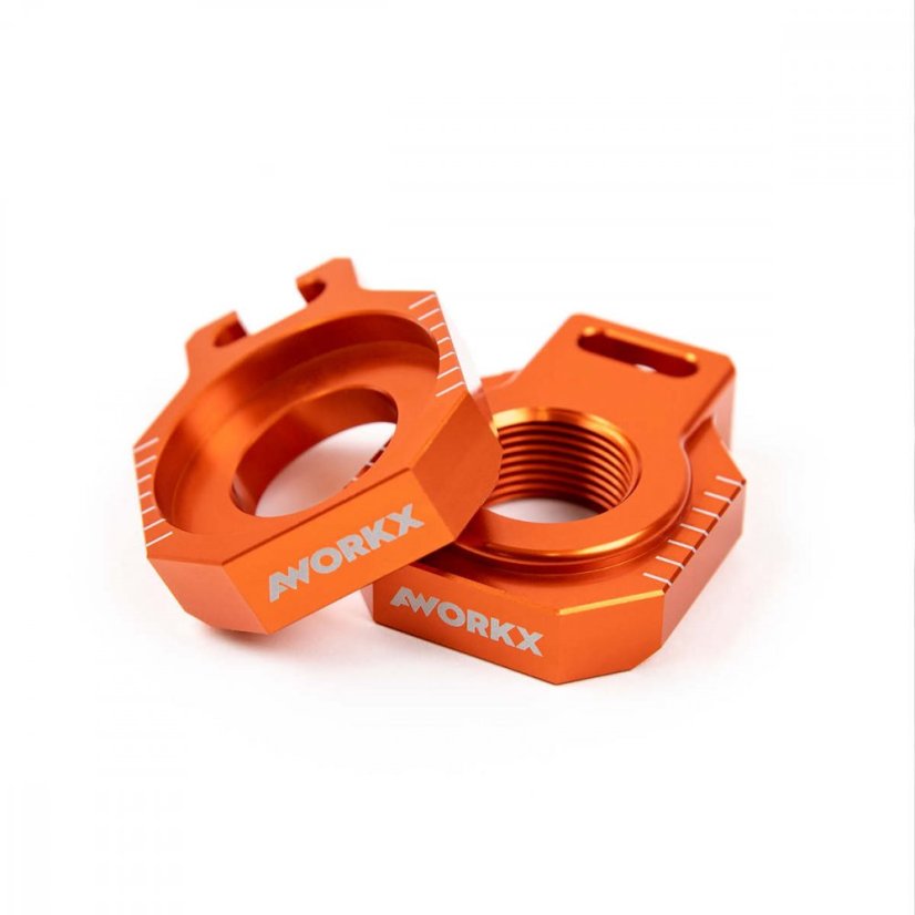 AWORKX Dorazy osi zadného kolesa (napinák) KTM/HQ/GAS 2024-> - Barva: Oranžová