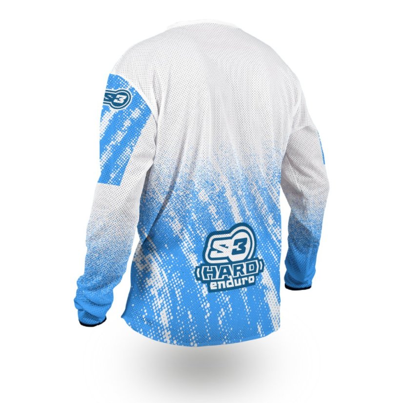Enduro Dres S3 Parts Modrá-Biela - Velikost: L