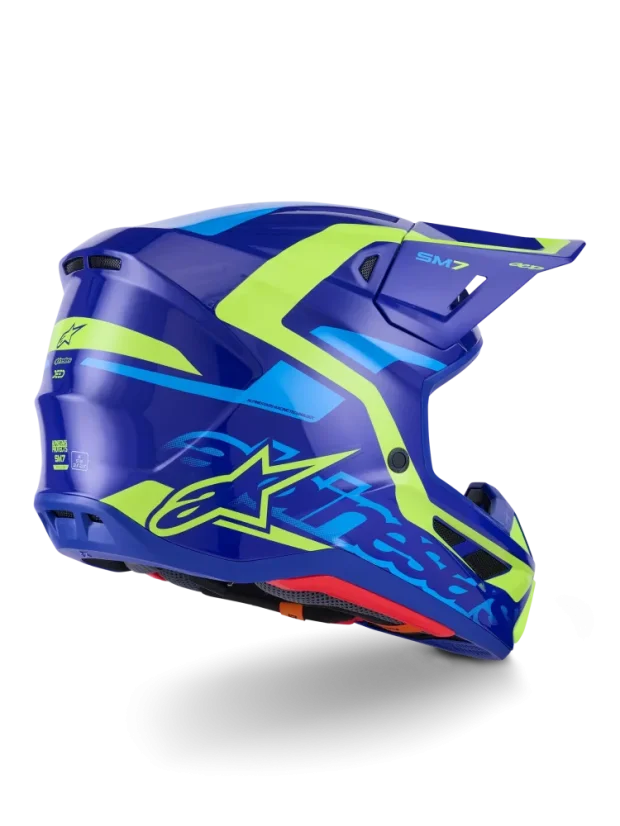 Alpinestars přilba Deed S-M7 Modrá/Žlutá fluo