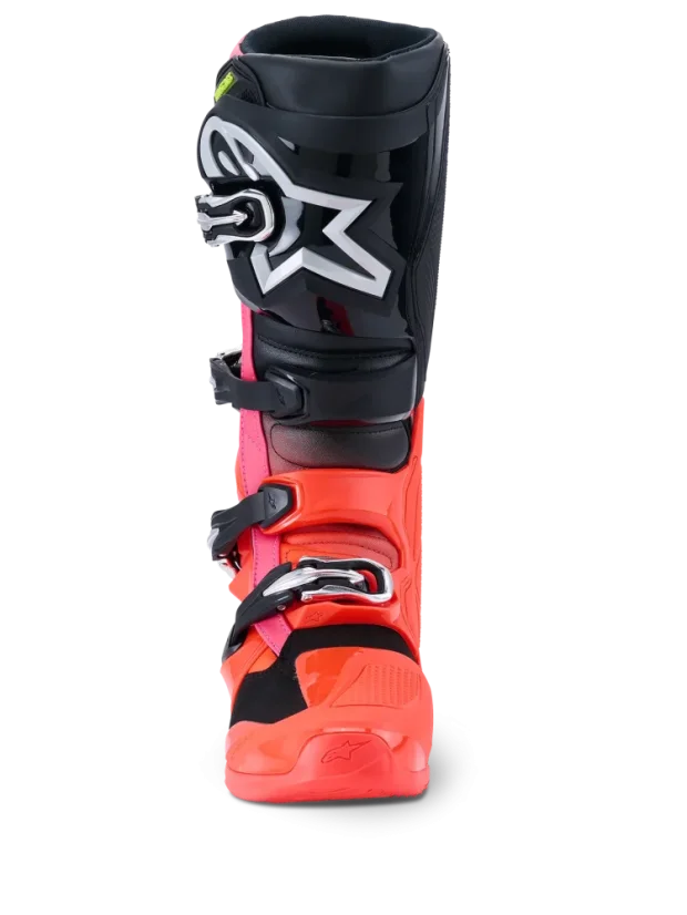 Motokrosové boty ALPINESTARS TECH 7 Černá/Červená fluo/Růžová fluo - Velikost obuvi: 43