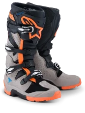 Buty enduro ALPINESTARS TECH 7 ENDURO Czarny/Ciepły szary/Pomarańczowy fluo