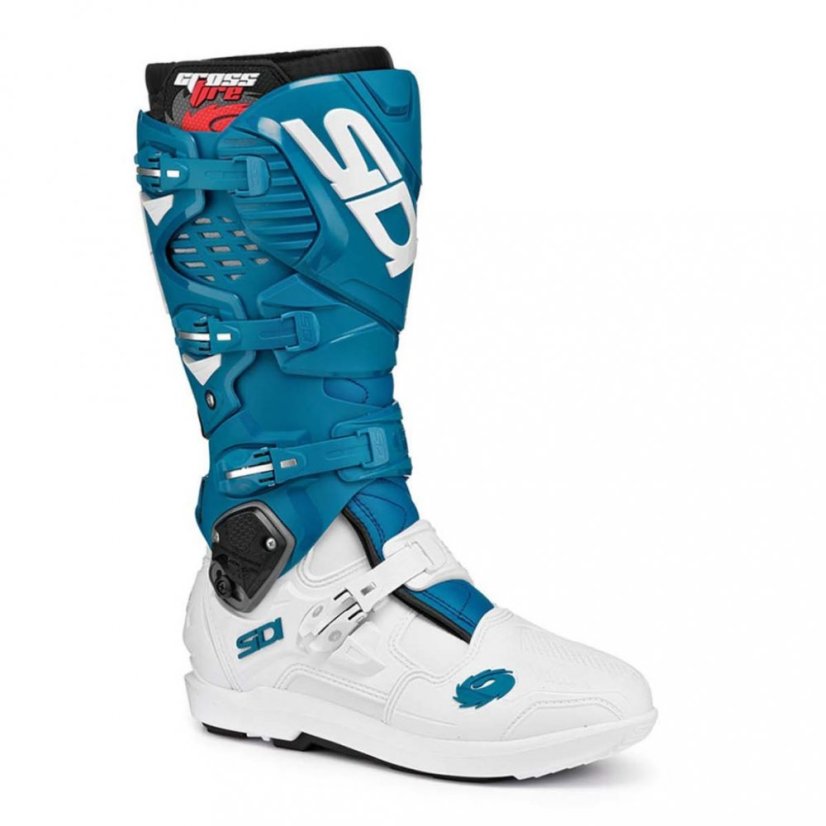 Motokrosové topánky Sidi Crossfire 3 SRS  White/petrol - Velikost obuvi: 46