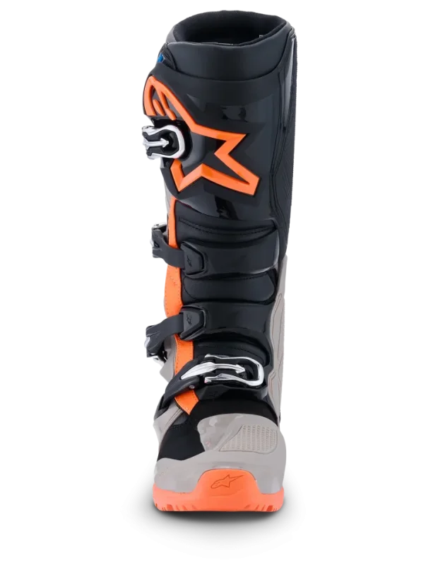 Motokrosové boty ALPINESTARS TECH 7 ENDURO Černá/šedá/Oranžová fluo - Velikost obuvi: 47