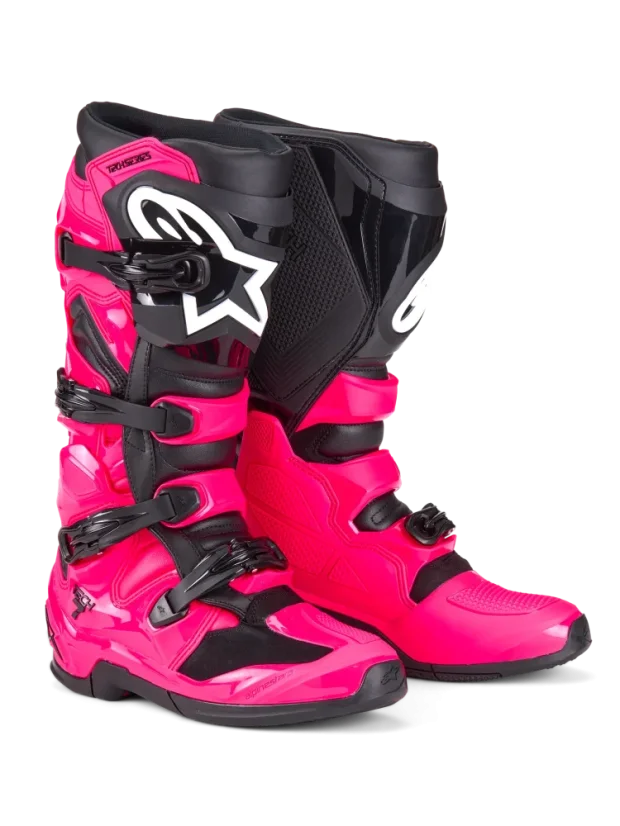 Motokrosové boty ALPINESTARS TECH Růžová fluo - Velikost obuvi: 42