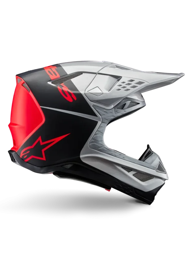 Alpinestars přilba Supertech S-M10 Stříbrná/Černá/Oranžová fluo