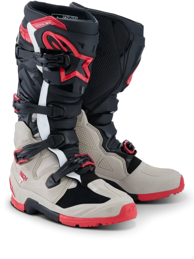 Buty enduro ALPINESTARS TECH 7 ENDURO Czarny/Jasnoszary/Jasnoczerwony - Rozmiar buta: 47