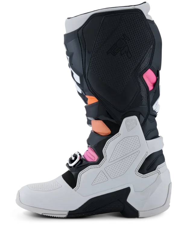 Motokrosové boty ALPINESTARS TECH 7 Černá/Světle šedá/Oranžová fluo/Magenta - Velikost obuvi: 40,5