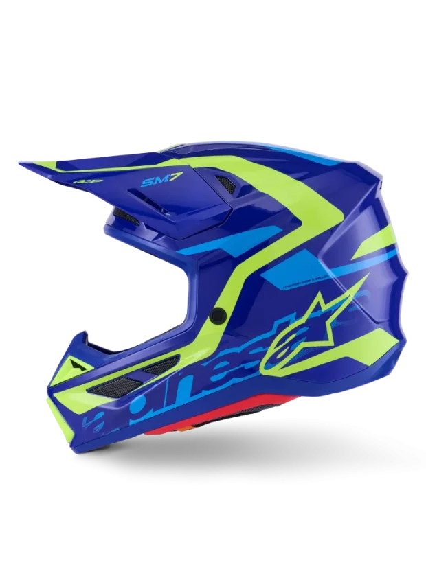 Alpinestars přilba Deed S-M7 Modrá/Žlutá fluo