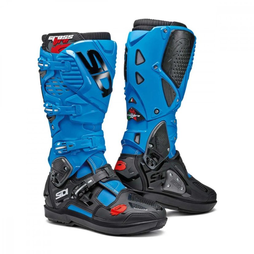 Motokrosové Boty Sidi Crossfire 3 SRS Černo-modrá - Velikost obuvi: 43