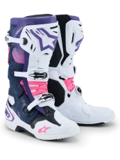 Buty enduro ALPINESTARS  TECH 10 biały / fioletowy / granatowy / różowy fluo