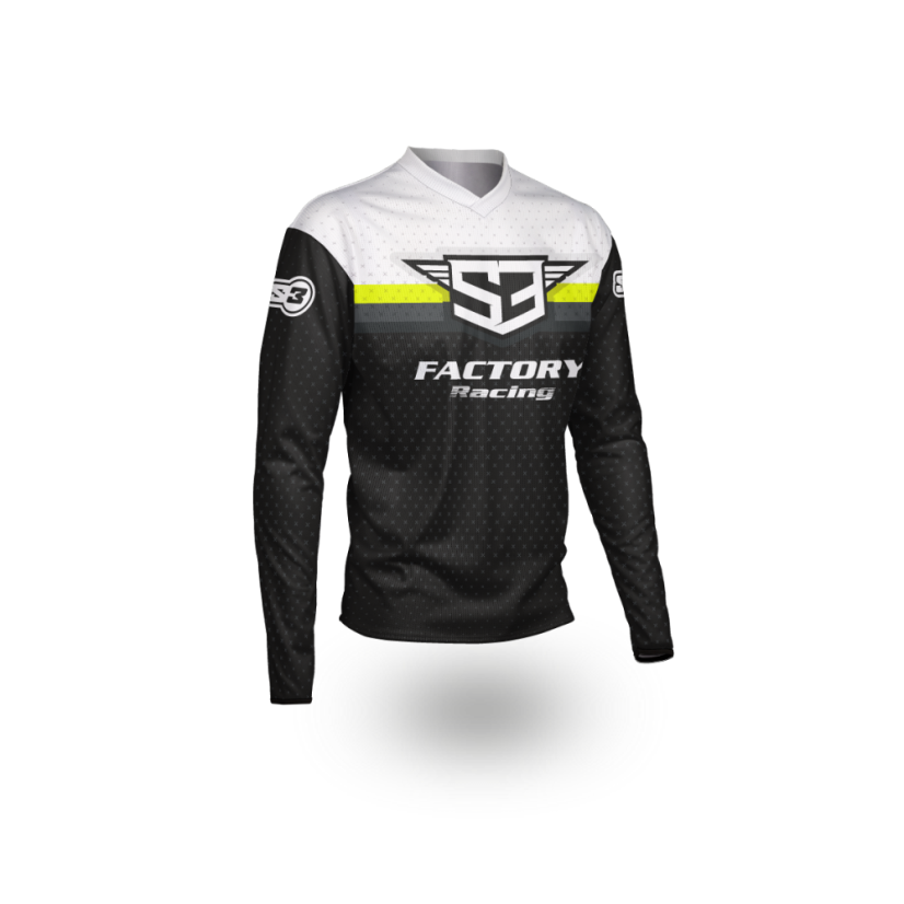 Enduro Dres S3 Parts Černá-Fluo - Velikost: XL