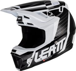 Motokrosová Helma Leatt Moto 7.5 + Brýle Leatt 4.5 Bíla