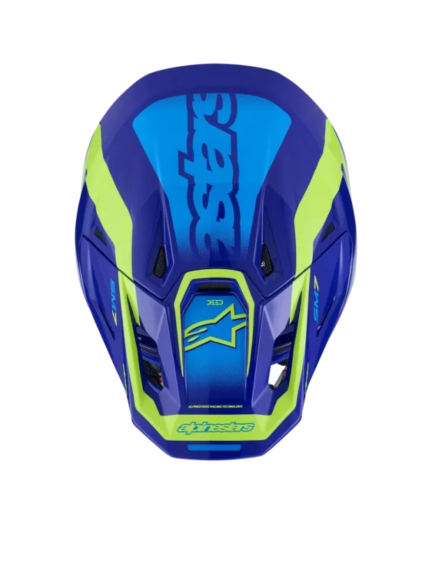 Alpinestars přilba Deed S-M7 Modrá/Žlutá fluo