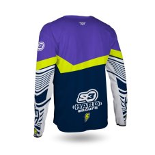 Enduro koszulka s3 parts Fioletowo-Biało-Żółty