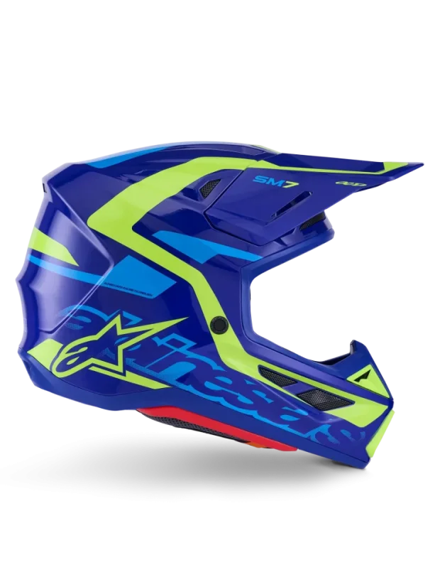 Alpinestars přilba Deed S-M7 Modrá/Žlutá fluo
