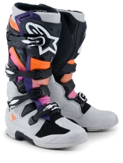 Motokrosové boty ALPINESTARS TECH 7 Černá/Světle šedá/Oranžová fluo/Magenta