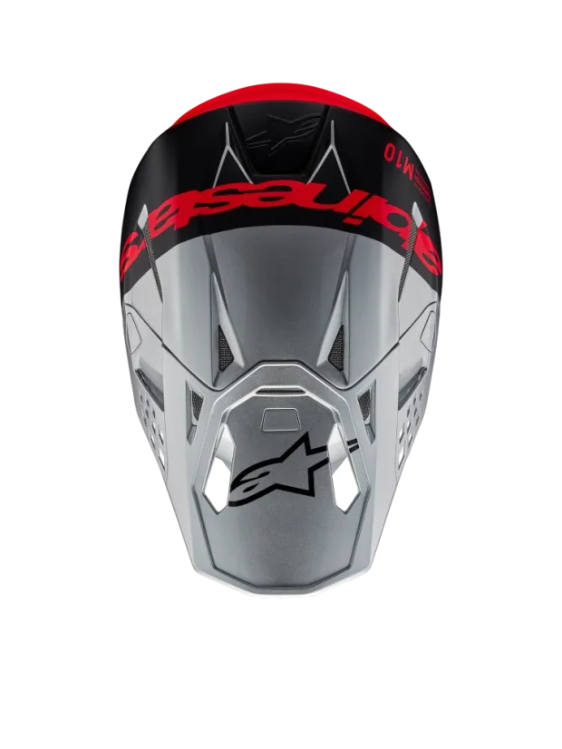 Alpinestars přilba Supertech S-M10 Stříbrná/Černá/Oranžová fluo