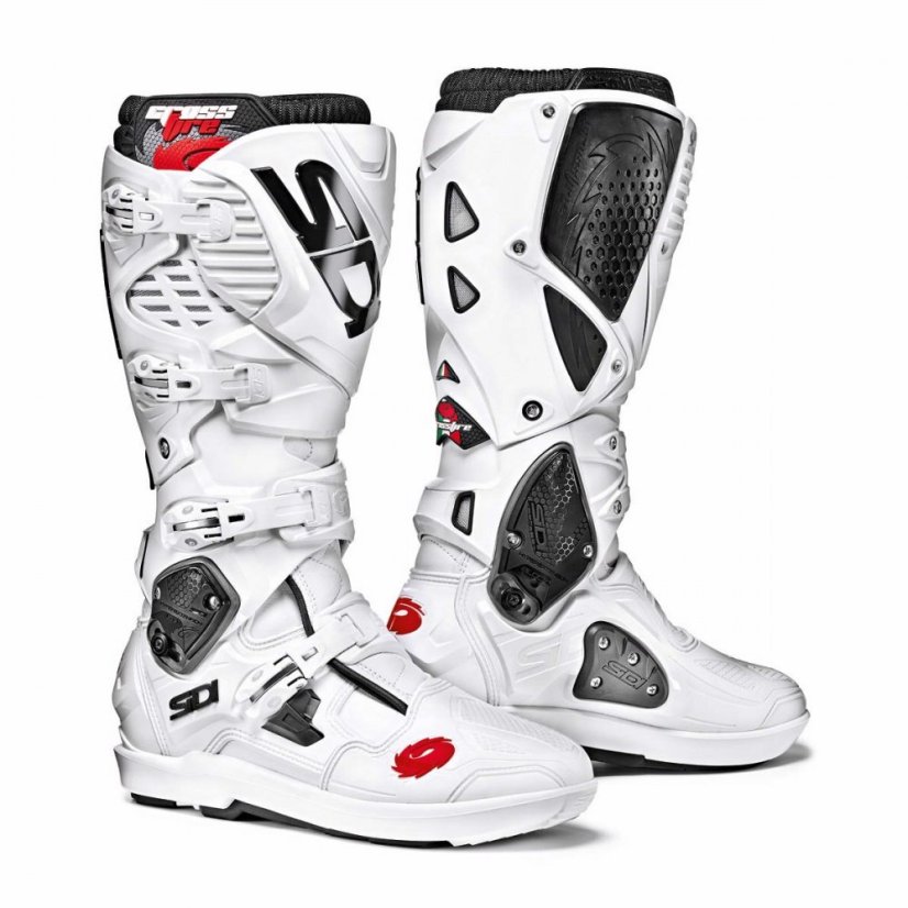 Motokrosové topánky Sidi Crossfire 3 SRS Bílé - Velikost obuvi: 42