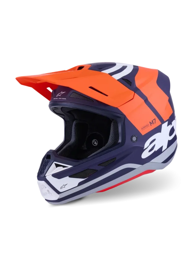Alpinestars přilba Core S-M7 Oranžová/Modrá