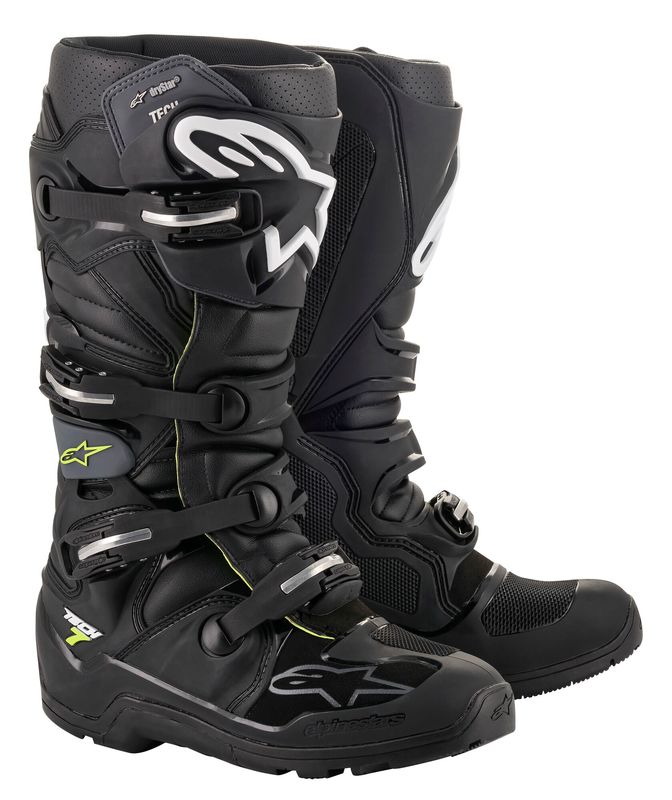 Motokrosové topánky ALPINESTARS Enduro Drystar 2025 (Čierna/Šedá/Žltá Fluo) - Velikost obuvi: 44,5