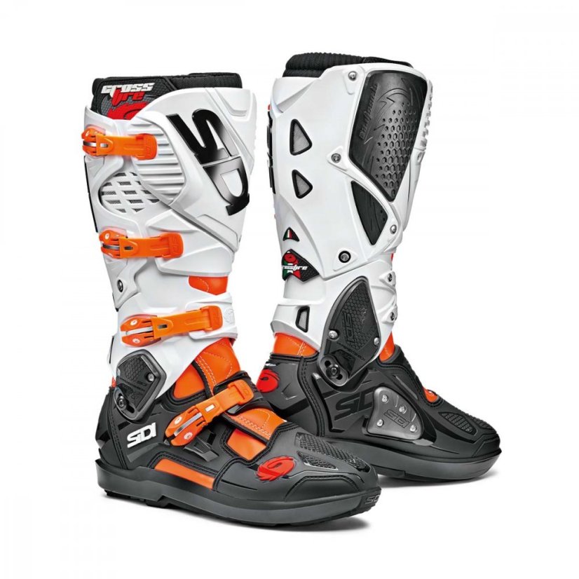 Motokrosové Boty Sidi Crossfire 3 SRS Černé-bíle-oranžové - Velikost obuvi: 42