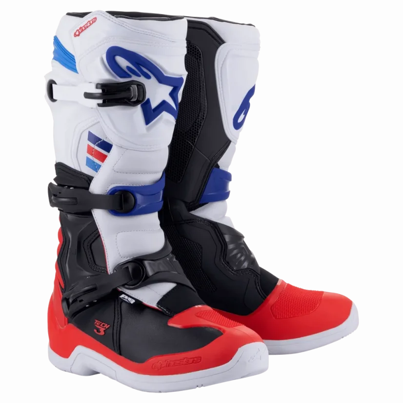 Buty enduro ALPINESTARS TECH 3 czerwony/niebieski - Rozmiar buta: 47