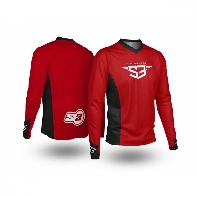 Enduro Dres S3 Parts Červená kolekce - Velikost: M