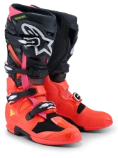 Buty enduro ALPINESTARS  TECH 7 Czarny/Czerwony fluo/Różowy fluo