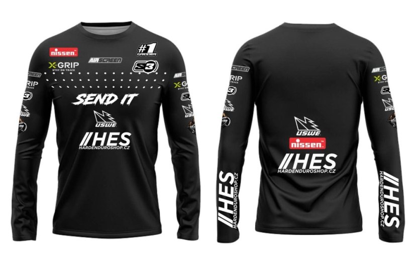 Enduro koszulka HES 2025 - Czarny - Rozmiar: XS