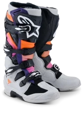 Buty enduro ALPINESTARS  TECH 7 Czarny/Jasnoszary/Pomarańczowy fluo/Magenta